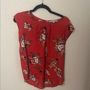Sweet Rain Red Floral Blouse